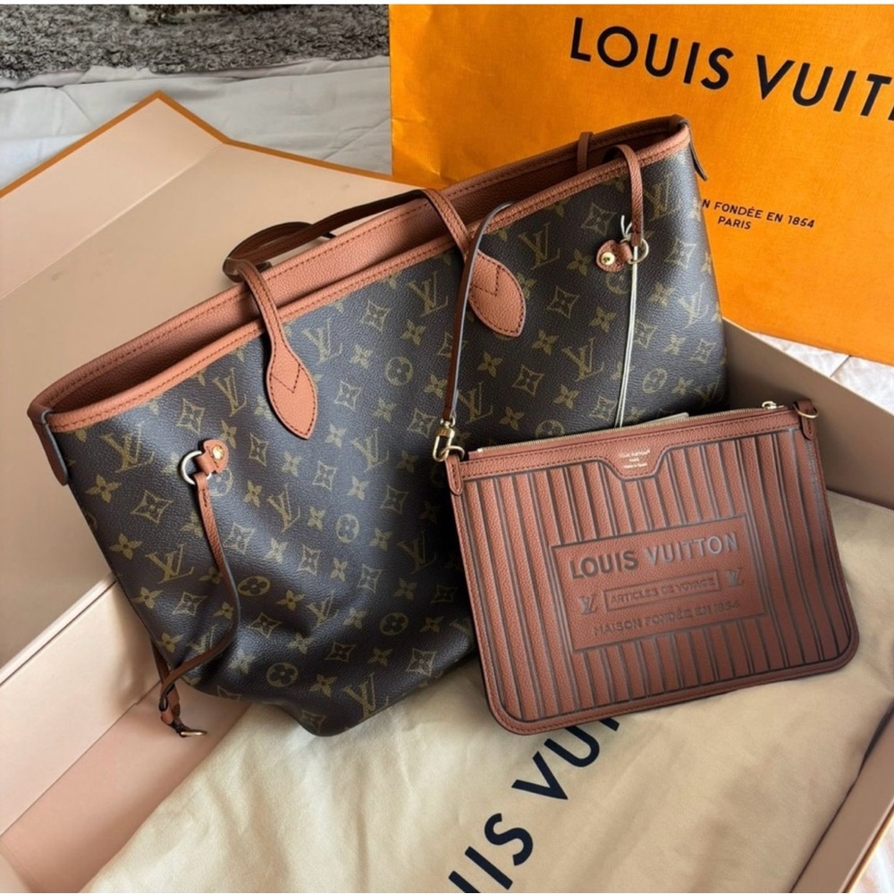 Louis Vuitton Brown Monogram Tote with Pouch